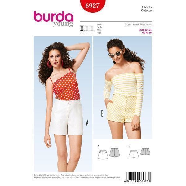 Выкройка Burda 6927-Шорты