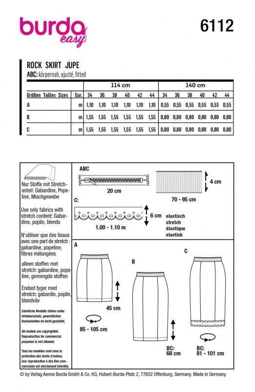 Выкройка Burda 6112