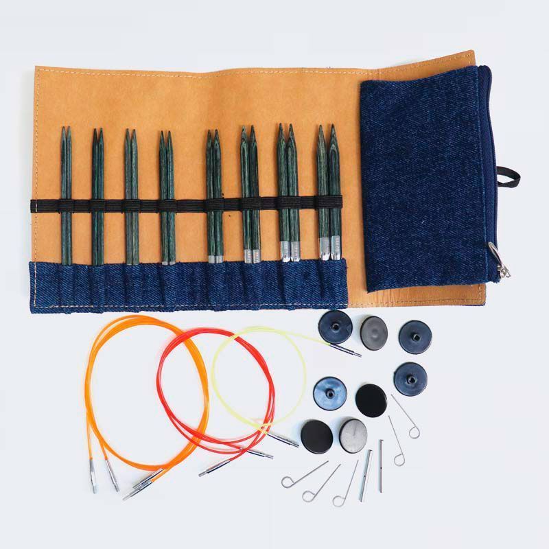 Набор съемных спиц Denim Indigo Wood, длина 11,5см, KnitPro 20643