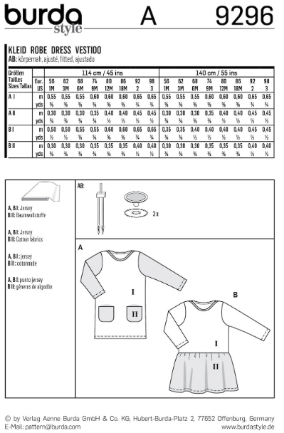 Выкройка Burda 9296 - Детская