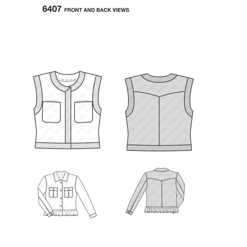 Выкройка Burda 6407 - Жилет