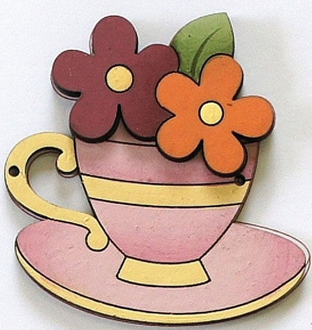 Декоративные пуговицы ЦВЕТЫ В КРУЖКЕ Aurora AU-B4334