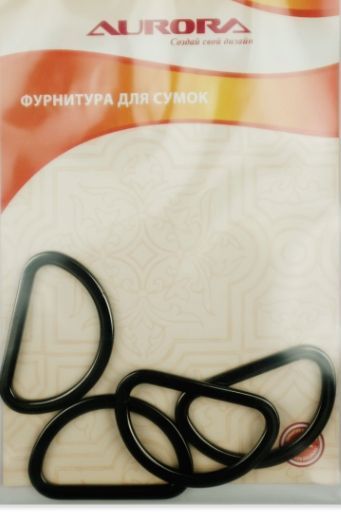 Полукольца для сумки 21*37 мм цв.черный AU-B2137B