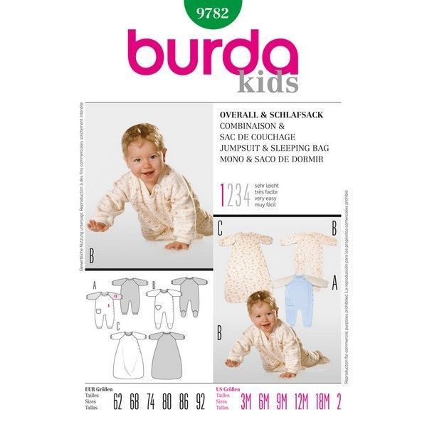 Выкройка Burda 9782 - комбинезон, спальник
