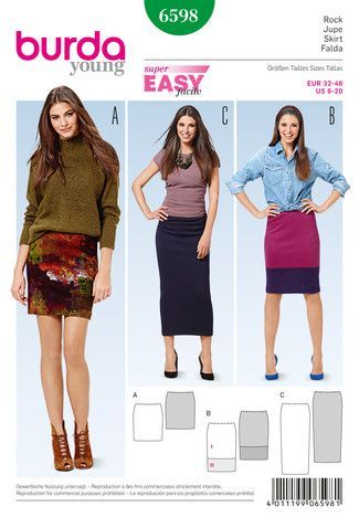 Выкройка Burda 6598- Юбка