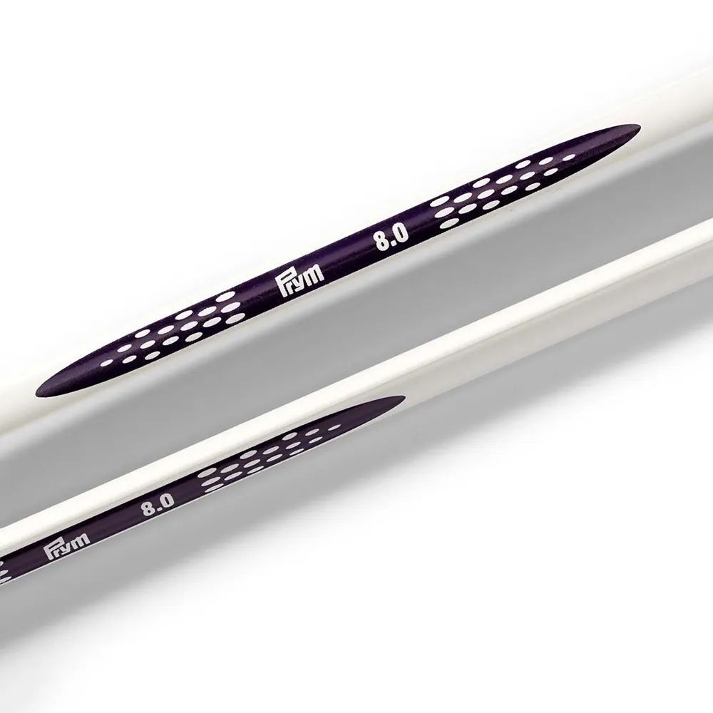 Спицы прямые "prym.ergonomics" 8мм/35см, high-tech полимер, алебастровый белый, 2шт в упаковке PRYM 190361