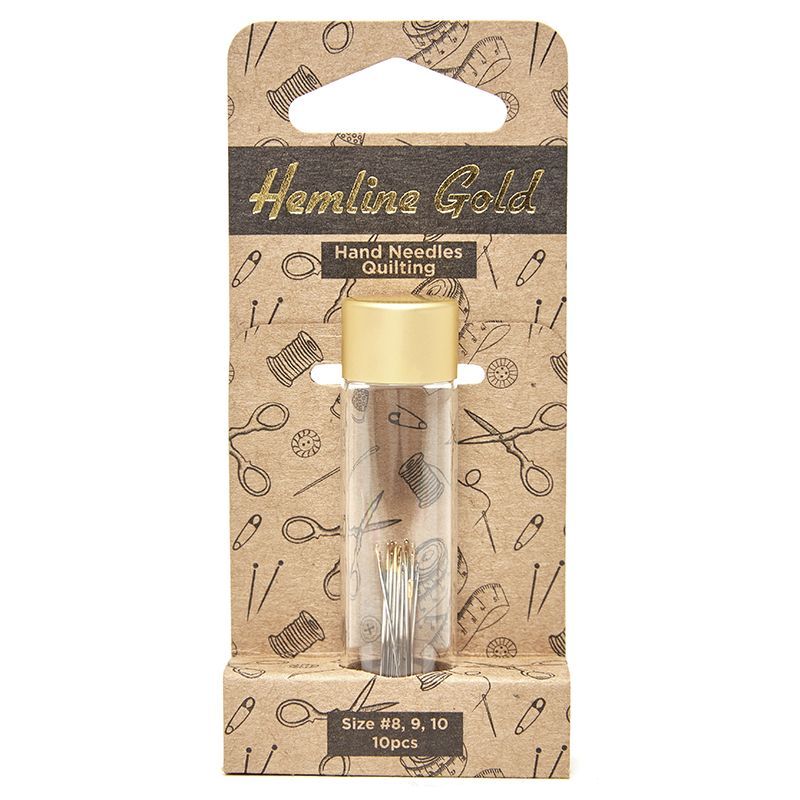 Иглы ручные с острым кончиком для шитья в баночке №8-10, 10 шт Hemline 282G.810.HG