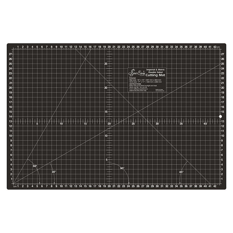 Мат для раскройного ножа двусторонний, миди, 457мм x 304мм, 18" x 12"  Hemline ER4092.GB