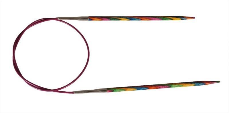 Спицы круговые Symfonie 3,75мм/60см, дерево, многоцветный, KnitPro, 21321