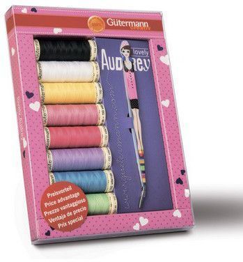 Швейный набор Gutermann Audrey, 8 катушек + пинцет 734454/2