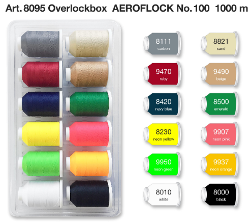 8095 Набор ниток Aeroflock №100 MADEIRA (12x1000м)