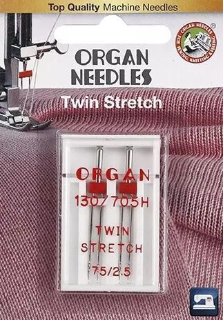 Иглы ORGAN двойные 2-75/2,5 стрейч Blister