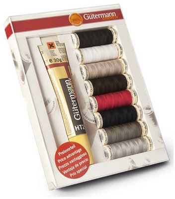 Швейный набор Gutermann, 8 катушек + клей