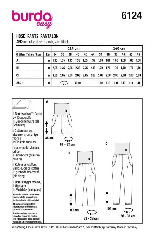 Выкройка Burda 6124