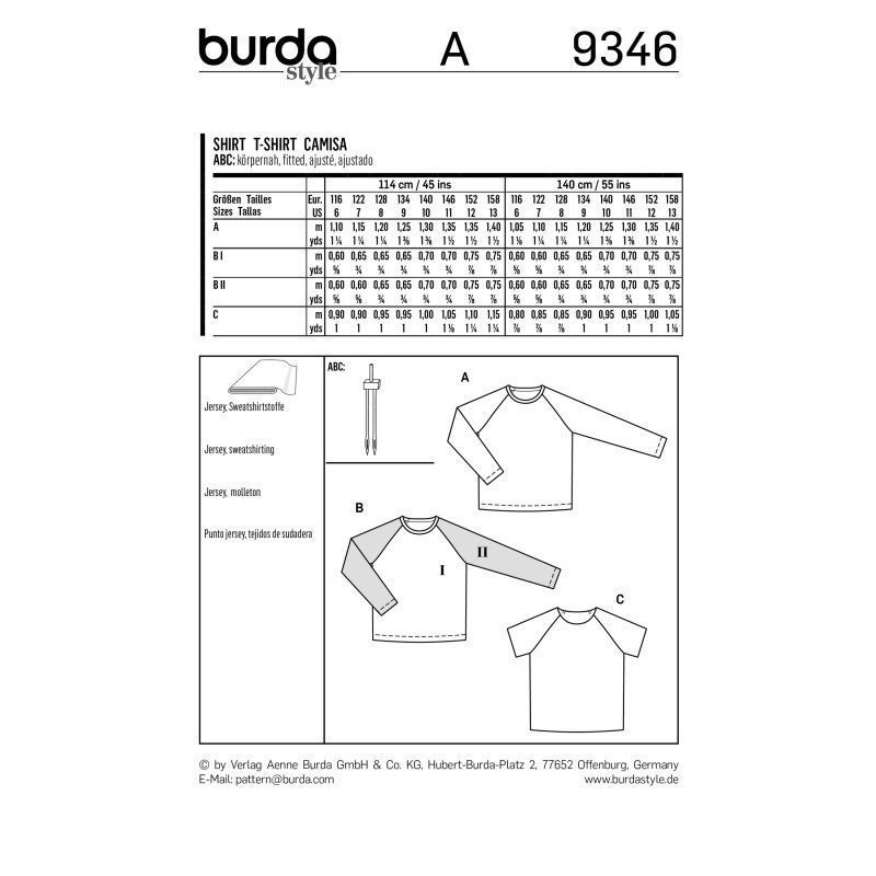 Выкройка Burda 9346 - Футболка