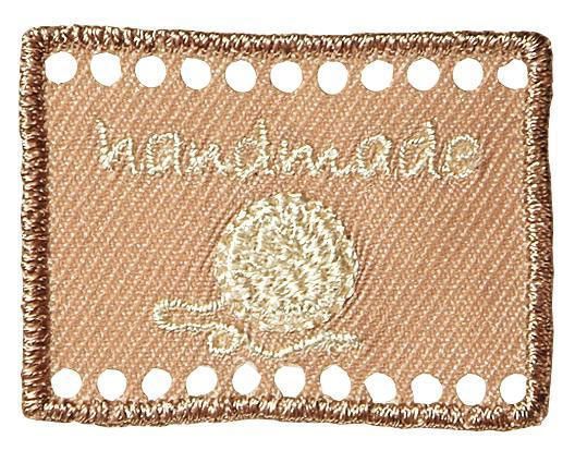 Эмблема "Handmade" 40*30мм для пришивания, 100% полиэстер, бежевый PRYM 403785