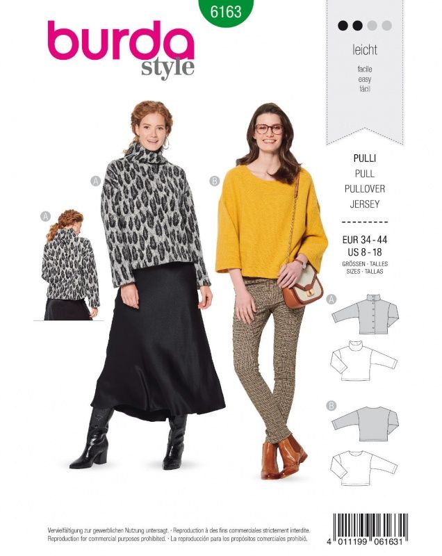 Выкройка Burda 6163 - свитер