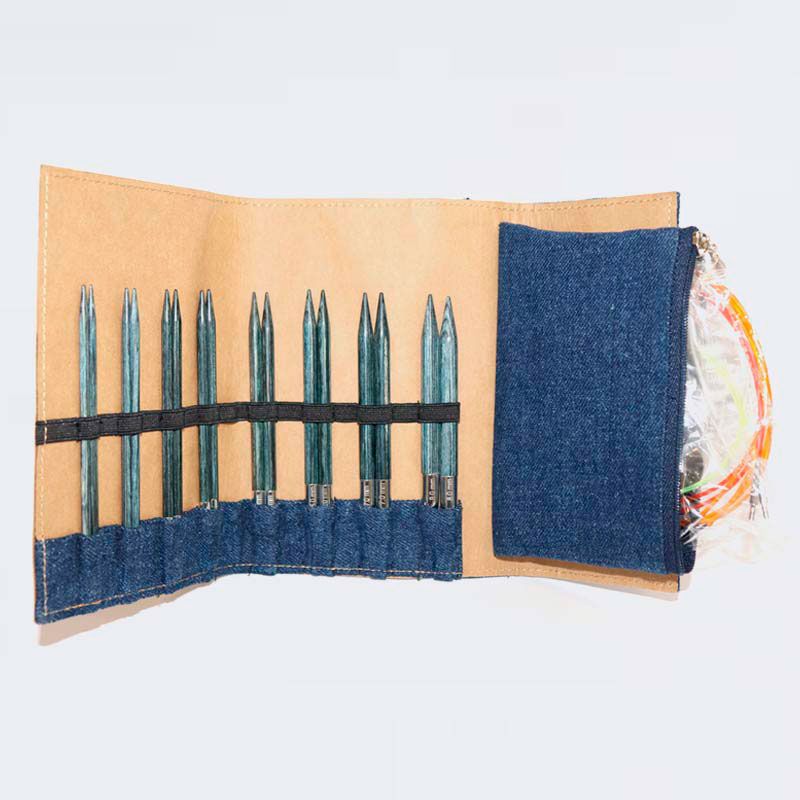 Набор съемных спиц Denim Indigo Wood, длина 11,5см, KnitPro 20643