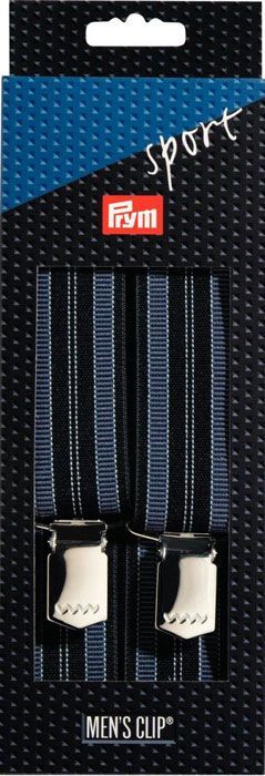 Подтяжки Sport 120 см 35 мм, голубые полосы, синий цв., PRYM, 944554