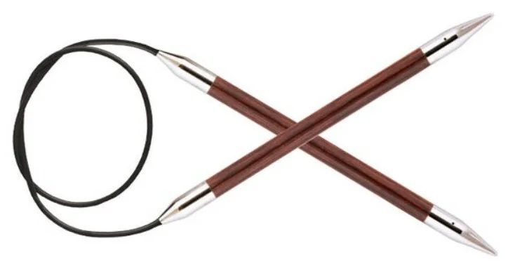 Спицы круговые "Royale" 7 мм/80 см, ламинированная береза, бордовая роза, KnitPro, 29101