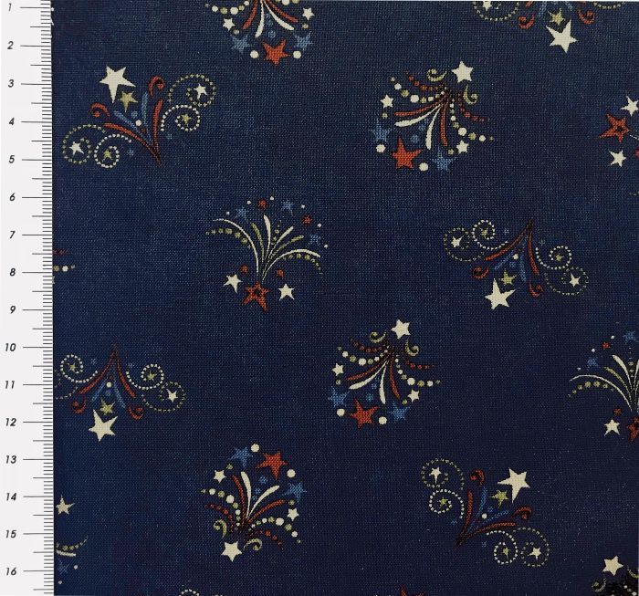 [G] Ткань для пэчворка QUILTING TREASURES Stars and Stripes Forever 100% хлопок, 110х20 см 26001-N