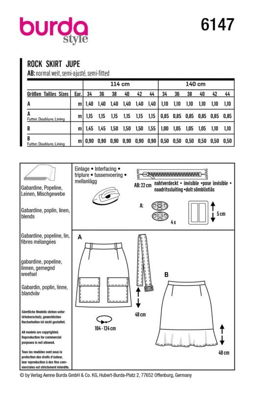 Выкройка Burda 6147