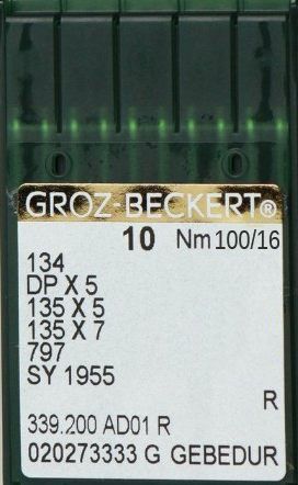Игла Groz-beckert DPx5 GEBEDUR (134) №100/16 10 шт