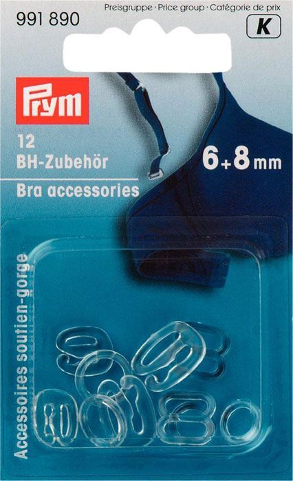 Аксессуары для бюстгальтера, прозрачные,  6+8 мм PRYM 991890