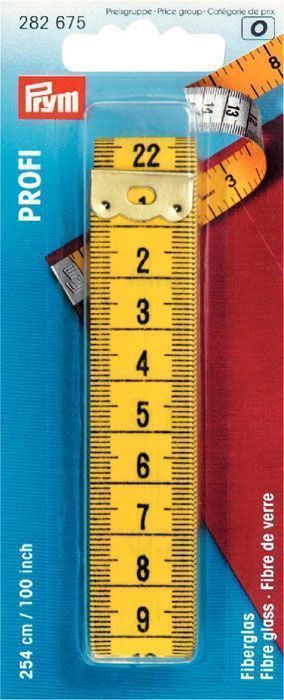 Измерительная лента (см/дюймы) Профи,стекловолокно,0,5*20*254см(100дюйм)желт/белы.1шт PRYM 282675