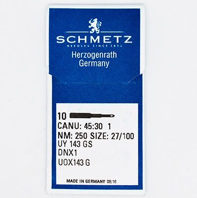 Иглы Schmetz для мешкозашивочных машин, DNx1(UY143GS) №250 (10 шт)