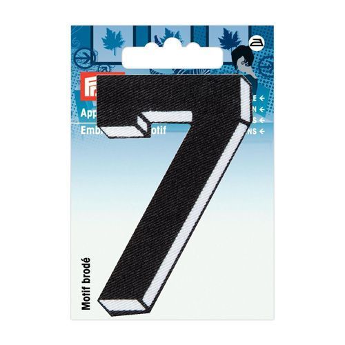 Термоаппликация Цифра 7, мал., черный цв., белая рамка PRYM 925892