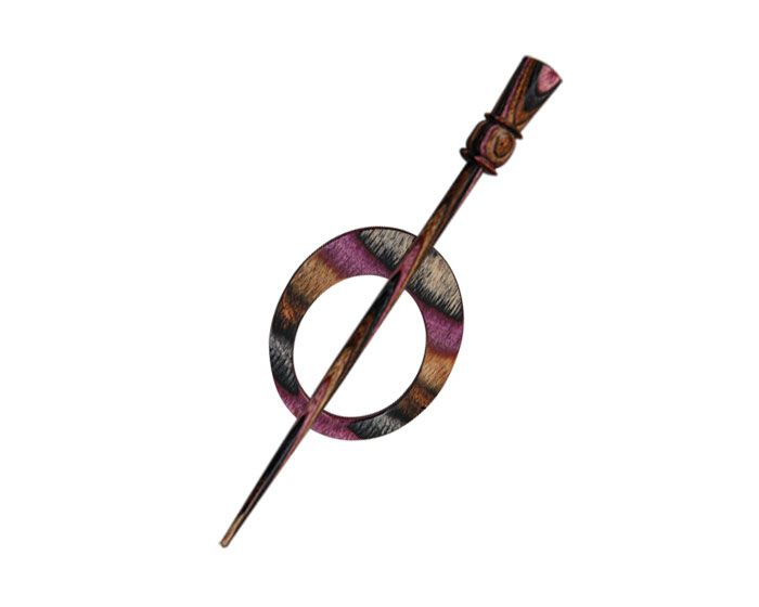 Застежка фибула Omega Shawl Pins, дерево, розовый, KnitPro, 20831