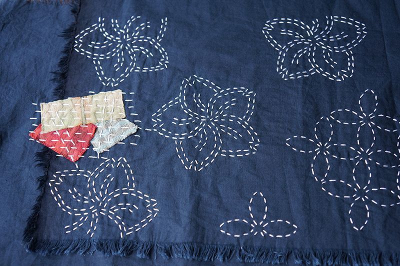 Шаблон для вышивки сашико "цветок сакуры" Hemline ERS.002