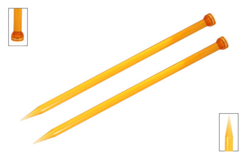 Спицы прямые "Trendz" 10мм/35см, акрил, оранжевый KnitPro 51218