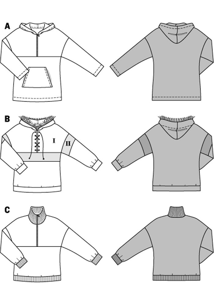 Выкройка Burda 6726-Толстовка