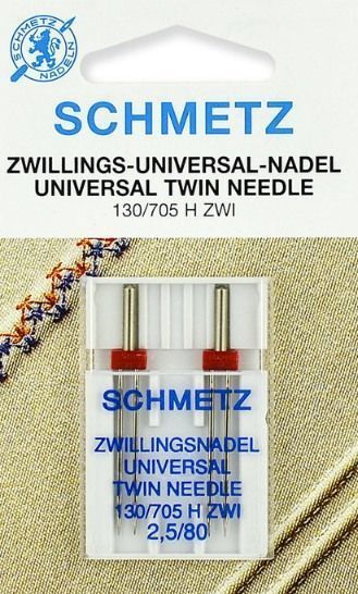 Иглы Schmetz двойные универсальные № 80/2.5 2 шт. 130/705H-ZWI 
