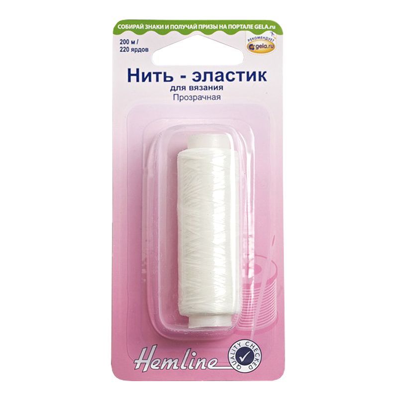 Нить-эластик для вязания, прозрачная, 200 м Hemline 639/G002
