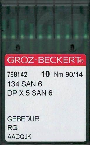 Игла Groz-beckert DPx5 SAN6 GEBEDUR (№90/14) 10 шт