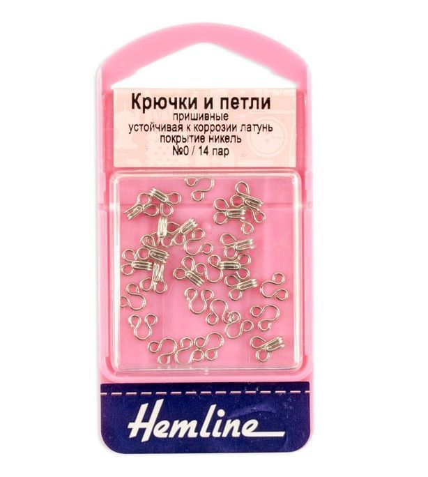 Крючки и петли пришивные, 14 пар, №0 Hemline, 400.0 Крючки и петли пришивные, 14 пар, №0 Hemline, 400.0