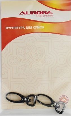 Карабин D круг Aurora цв. черный, 45*16,4мм, 2 шт AU-B4516B