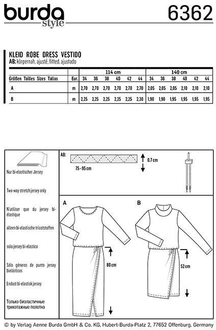 Выкройка Burda 6362 - Платье