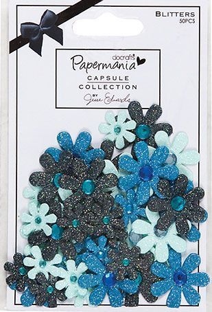 Декоративные элементы "Цветы с блестками" Burleigh Blue 50 шт PMA355111