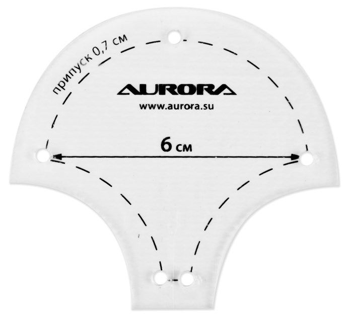 Линейка для пэчворка Черепица 6 см Aurora AU-6186