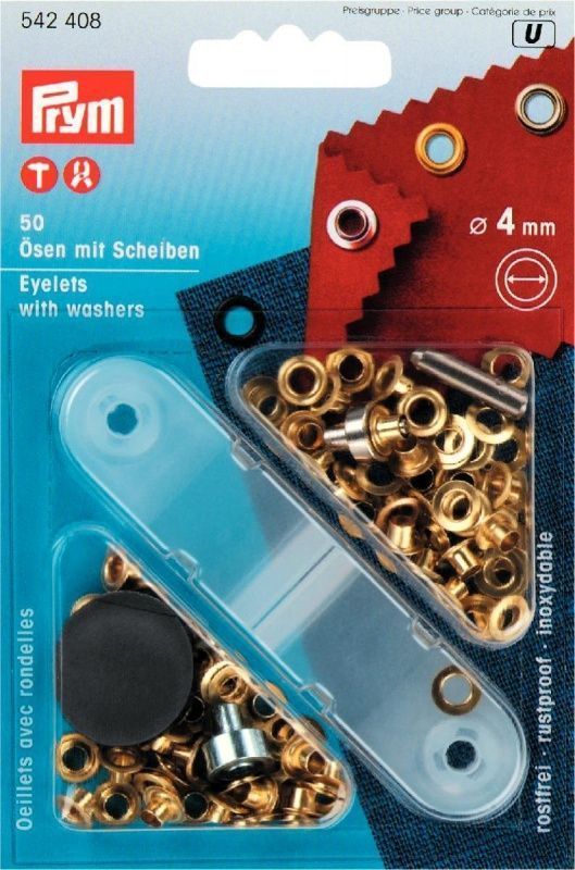 Люверсы 4мм, золотистый, 50шт PRYM 542408