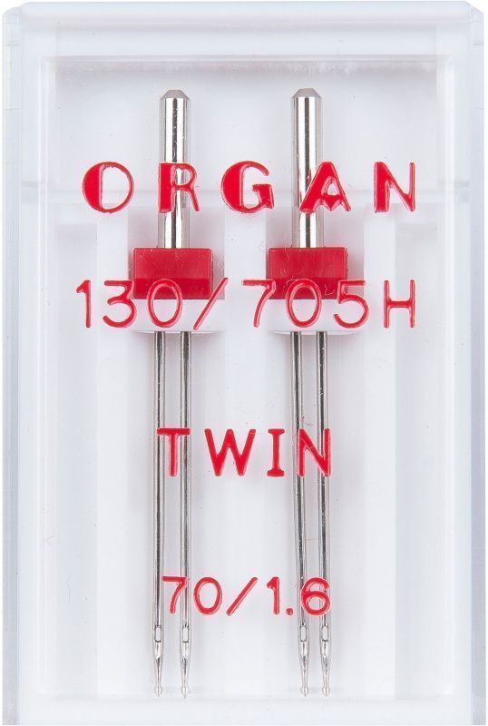 Иглы Organ двойные универсальные № 70/1,6 2 шт. 130/705H