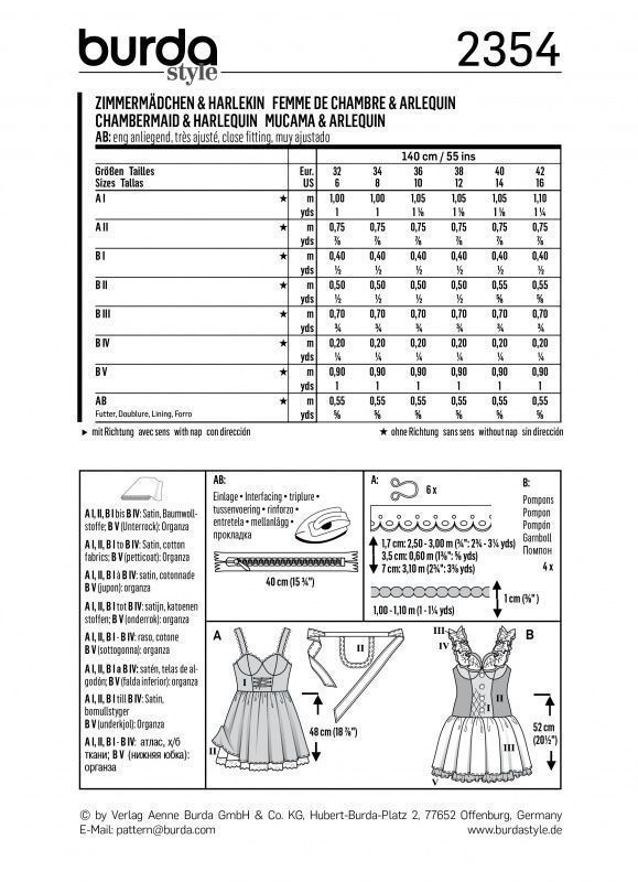 Выкройка Burda 2354