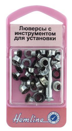 Люверсы с устройством для установки цв.черный 5,5 мм, 40 шт Hemline арт.435.B