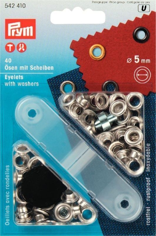Люверсы 5мм, серебристый, 40шт PRYM 542410