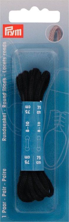 Круглые шнурки для ботинок (75 см x 3 мм)  цв.черный PRYM 974820