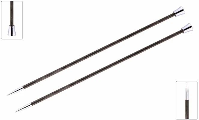 Спицы прямые "Royale" 4,5 мм/35 см, ламинированная береза, серый оникс, 2 шт в упаковке, KnitPro, 29216